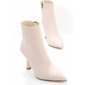 Mat Bej Saten  Kadın Bot & Bootie K02992052938
