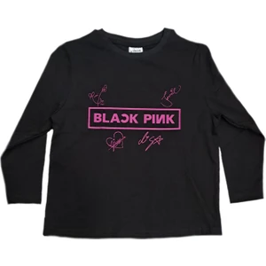 GC GÖKHAN CLUB Blackpink Unisex Owersize Siyah Uzun Kollu Tshirt
