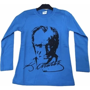 Nacar Çarşı Çocuk Uzun Kol Atatürk Baskılı 23 Nisan 29 Ekim 10 Kasım Gösteri Kostüm T-Shırt