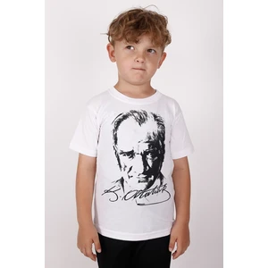 Çocuk Kısa Kol Atatürk Ayyıldız Baskılı 23 Nisan 29 Ekim 19 Mayıs  10 Kasım Gösteri Kostüm T-Shırt