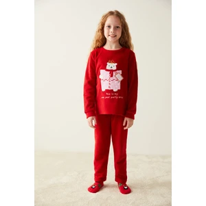 Kırmızı Kız Çocuk Gift Box Pijama Takımı