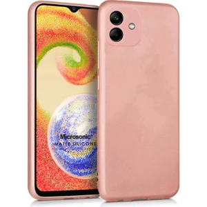 Matte Silicone Samsung Galaxy A04 Kılıf Rose Gold
