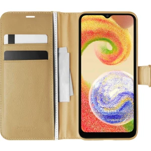 Samsung Galaxy A04 Kılıf Delux Leather Wallet Gold