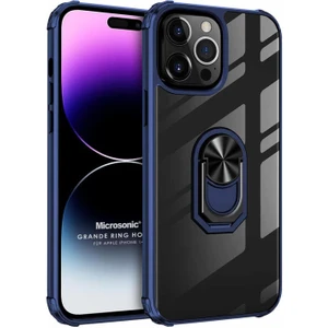 Apple iPhone 14 Pro Max Kılıf Grande Clear Ring Holder Lacivert