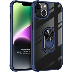 Apple iPhone 14 Plus Kılıf Grande Clear Ring Holder Lacivert