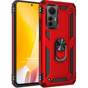 Xiaomi Mi 12 Lite Kılıf Military Ring Holder Kırmızı