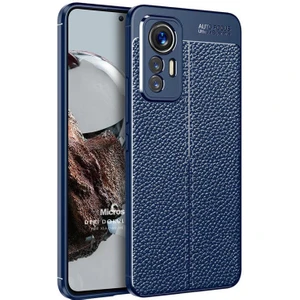 Xiaomi Mi 12T Pro Kılıf Deri Dokulu Silikon Lacivert