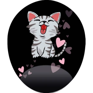 Mağaza Depom Neşeli Yavru Gri Kedi Baskılı Tasarım Mouse Pad