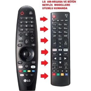 Ata Elektronik Lg AN-MR20GA Sihirli  Lg AM-HR18BA An MR650A AN-MR650A AN-MR19 Uk-Sk-Um-Sm ve Tüm Netflix Smart Tvlere Uyumlu Yerine Muadil  Tuşlu Model Kumanda Gönderilmektedir - Amazon Netflix Tuşlu