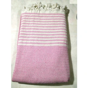 Pamuklu Kaymaz Hasır Dokuma Maxi Kolları Kapatan Koltuk Örtüsü (180X310)-PEMBE