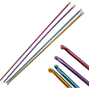 TıkTık AL Kısa Renkli Tunus Şiş Tığ Seti 25 cm (2,5-3-3,5-4 ) No 4 Adet