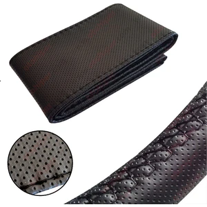 Direksiyon Kılıfı Deri Dikişli Noktalı Dikmeli Direksiyon Kılıfı - Siyah Dikiş