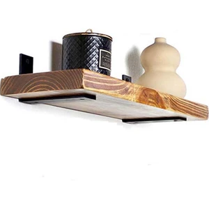 Masif Ladin Duvar Rafı Ceviz Renk 110 cm x 18 cm