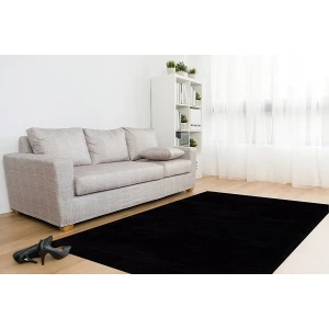 Valery Home Comfort Puffy Peluş Halı Siyah Saçaksız