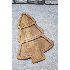 Ahşap Çam Ağacı Servis Sunum Tabağı ve Çerezlik 30CM