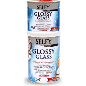 Selfy Decor Glossy Glass Sıvı Cam Vernik 1000+500 gr