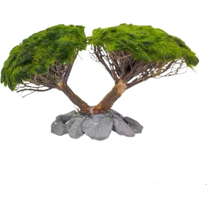 Marimo Scape Ikili Ağaç Figürü Moss Sarılı 'm'