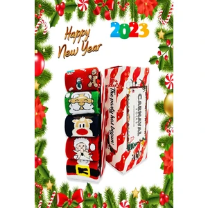 Carnaval Socks 5'li Havlu Yılbaşı Desenli Hediye Çorap Seti