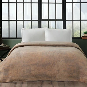 Hermes Bej Tek Kişilik Pamuk Battaniye