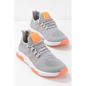 Gri Turuncu Triko  Erkek Sneaker E01944000182