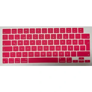 Apple Macbook Air 13 inç 13.6 inç A2681 M2 - A3113 M3 - A3240 M4 Işlemcili Türkçe Q Silikon Klavye Koruyucu pembe