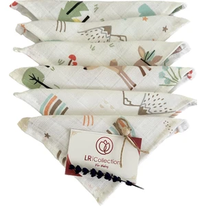Lr Collection %100 Pamuk Müslin Kumaştan 6'lı Müslin Ağız Mendili