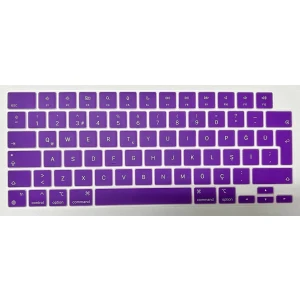 Macbook Pro 14.2 İnç A2442 / A2779 / A992 / A2918 / A3112 / A3185 / A3401  Klavye koruma mor