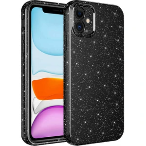 Iphone 12 Kılıf Koton Simli Silikon + Ekran Koruyucu