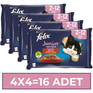 Junior Sığır Etli ve Tavuklu Yavru Kedi Maması - 85 gr x 16 Adet