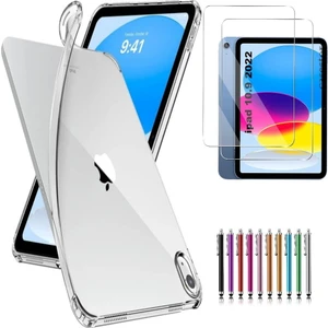 Apple iPad 10.nesil 10.9 Inç 2022 Tablet Uyumlu Kılıf Ekran Koruyucu ve Kalem Ön Arka Tam Kaplama 3in1 Set A2696 A2757 A2779