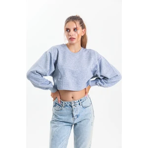 Gri Melanj Oversize Crop Sweatshirt
