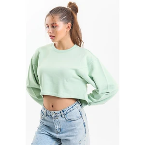 Su Yeşili Oversize Crop Sweatshirt