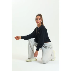 Bej Yüksek Bel Geniş Paça Eşofman Altı