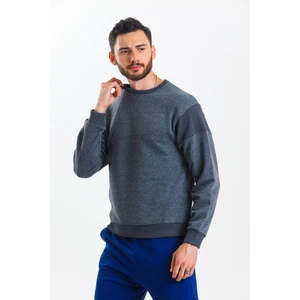 Antrasit Melanj Parçalı Sweatshirt