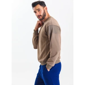 Kahverengi Parçalı Sweatshirt