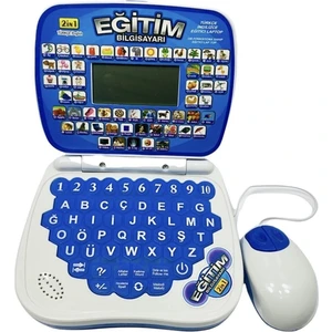 Gemril Mavi Eğitici Laptop 100 Fonksiyon Ekranlı Ingilizce ve Türkçe Bilgisayar