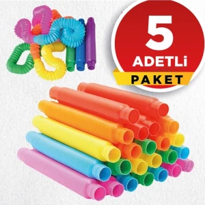 Nisan Vitrini Pop Tubes Pop Tube Popit 5 Adet Esnek Tüp Boru Eğitici Duygusal Oyuncak