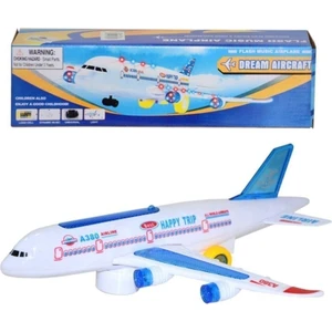 Happy Toys Hareketli Pilli Işıklı Sesli Uçak Airbus Pilli Oyuncak