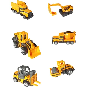 Meva Market Metal Iş Makinaları 6 Lı Oyuncak Iş Makinaları Seti