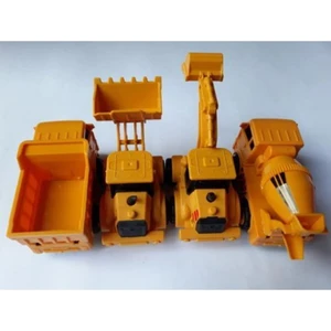 Serra Oyuncak Dozer Kepçe Excavator Kamyon Mikser 4 Adet Kırılmaz Oyuncaklar