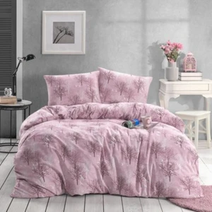 Home Pudra Ağaç Desen Çift Kişilik Lüks Pamuklu Nevresim Takımı - Seti