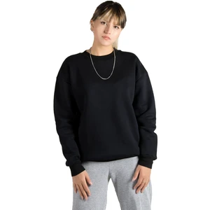 Kadın Siyah Oversize Üç Iplik Şardonlu Bisiklet Yaka Sweatshirt 22K-5200177-5