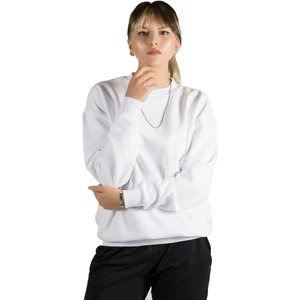 Kadın Beyaz Oversize Üç Iplik Şardonlu Bisiklet Yaka Sweatshirt 22K-5200177-5
