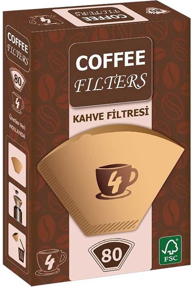 Coffee Filters No:4 Filtre Kahve Kağıdı 80'Li Paket
