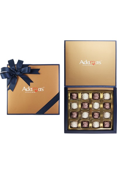 Adamas Premium Kahverengi Kutu Yaldızlı Çikolata 16'lı