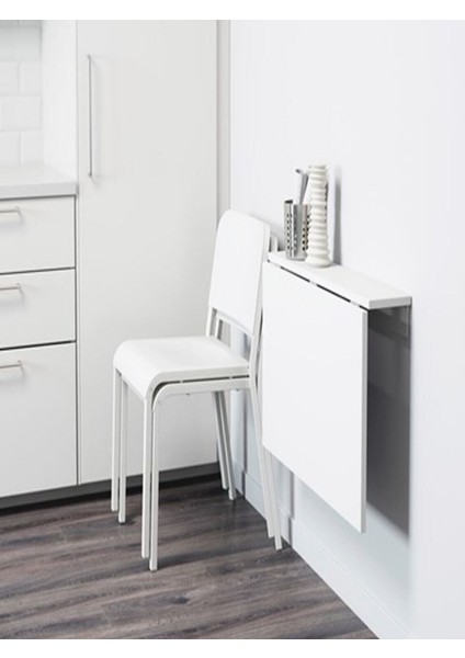 Duvara Monte Masa Çalışma Yemek Masası 60*90 cm Duvardan Açılan Montaj Monteli Masa Balkon Masası/ BEYAZ