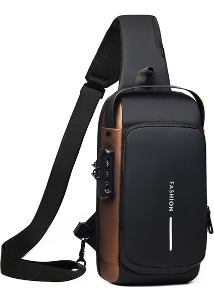 Eğlence Çok Fonksiyonlu Crossbody Çanta USB Şarj Crossbody Göğüs Çanta Şifre Kilidi Hırsızlığa Karşı Erkek Lokomobile Çanta