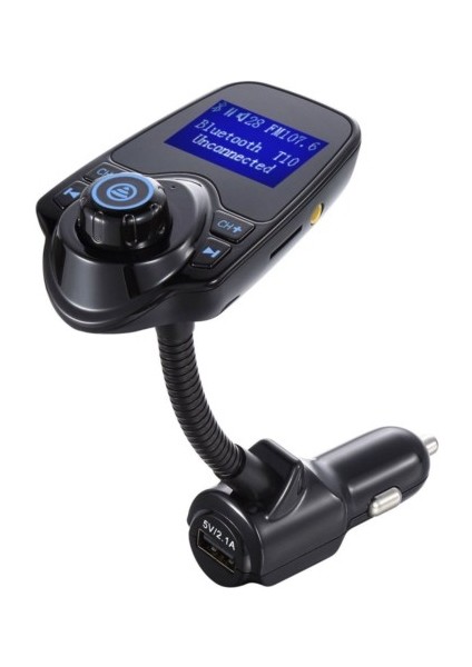 T10 Bluetooth Araç Kiti USB Sd Kart Girişli Transmitter Aux Fm Mp3 Çalar Fonksiyonlu