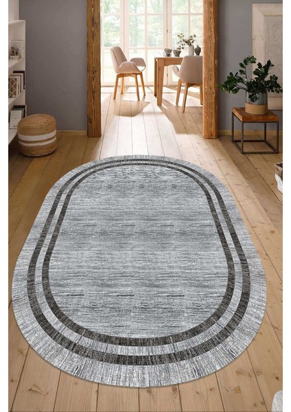 Dijital Baskılı Kaymaz Taban Yıkanabilir Oval Salon Halısı Mutfak Halısı Yolluk NDO-HY-1309