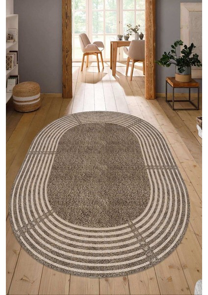 Dijital Baskılı Kaymaz Taban Yıkanabilir Oval Salon Halısı Mutfak Halısı Yolluk NDO-HY-1241